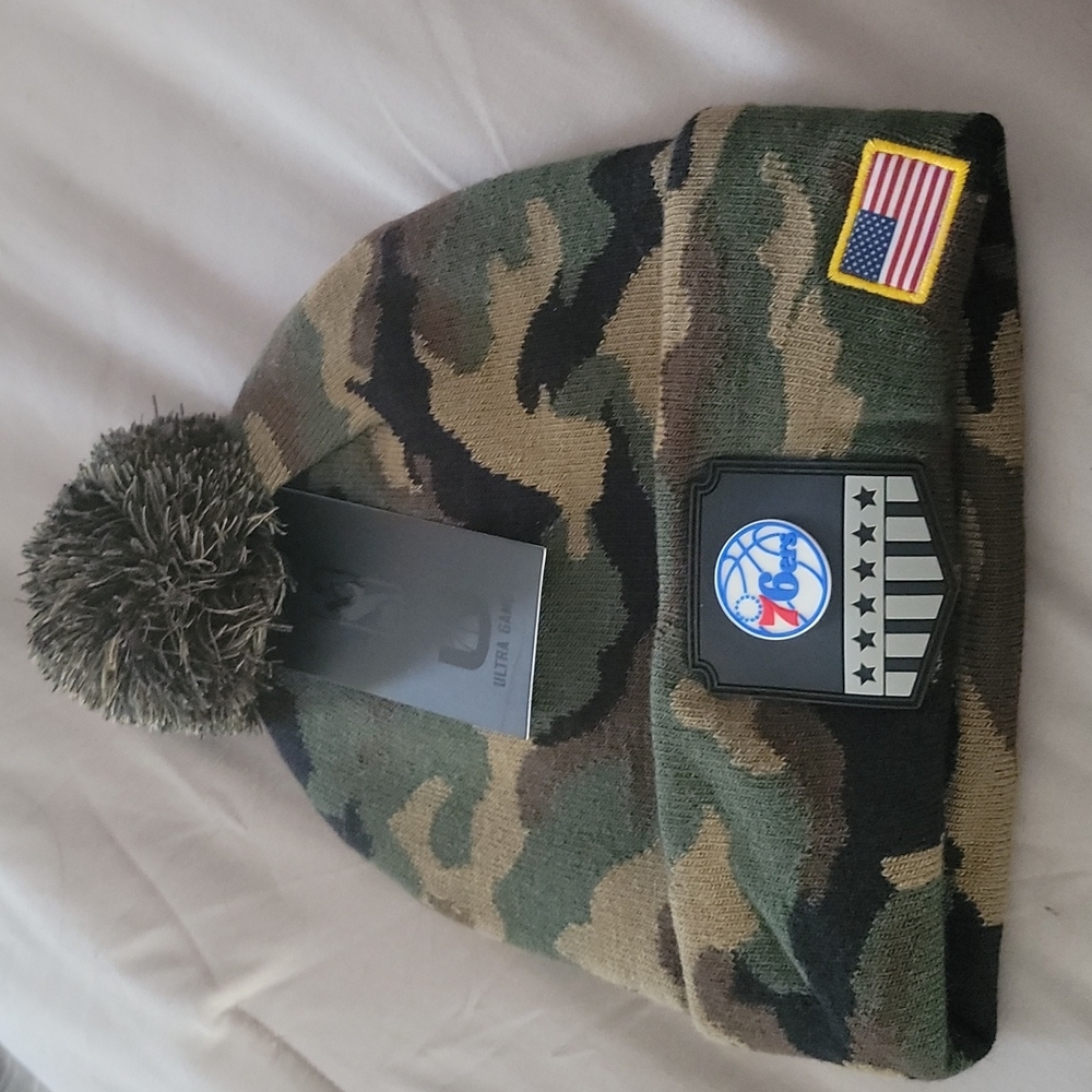 76ers camo winter hat nwt